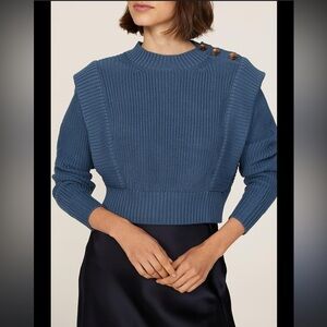 RTR Peter Som Blue Sweater with Button Detail